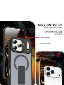 Creative Foldable Invisible Bracket Magnetic Glossy Skin Invisible Bracket Phone Case Compatible With IPhone 17 Pro Max, 16 Pro New Model, 15, Personalized 14, Simple 13/12/11, 17 Air, 15 Plus, Anti-Fall - Black - View 8