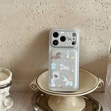 Cartoon Riding Bear Phone Case Compatible With IPhone 17 Pro Max / 16 Pro Max / 15 Pro Max / 14 Pro / 13, Fashionable Women/Minimalist Men Phone Case - Silver - View 9