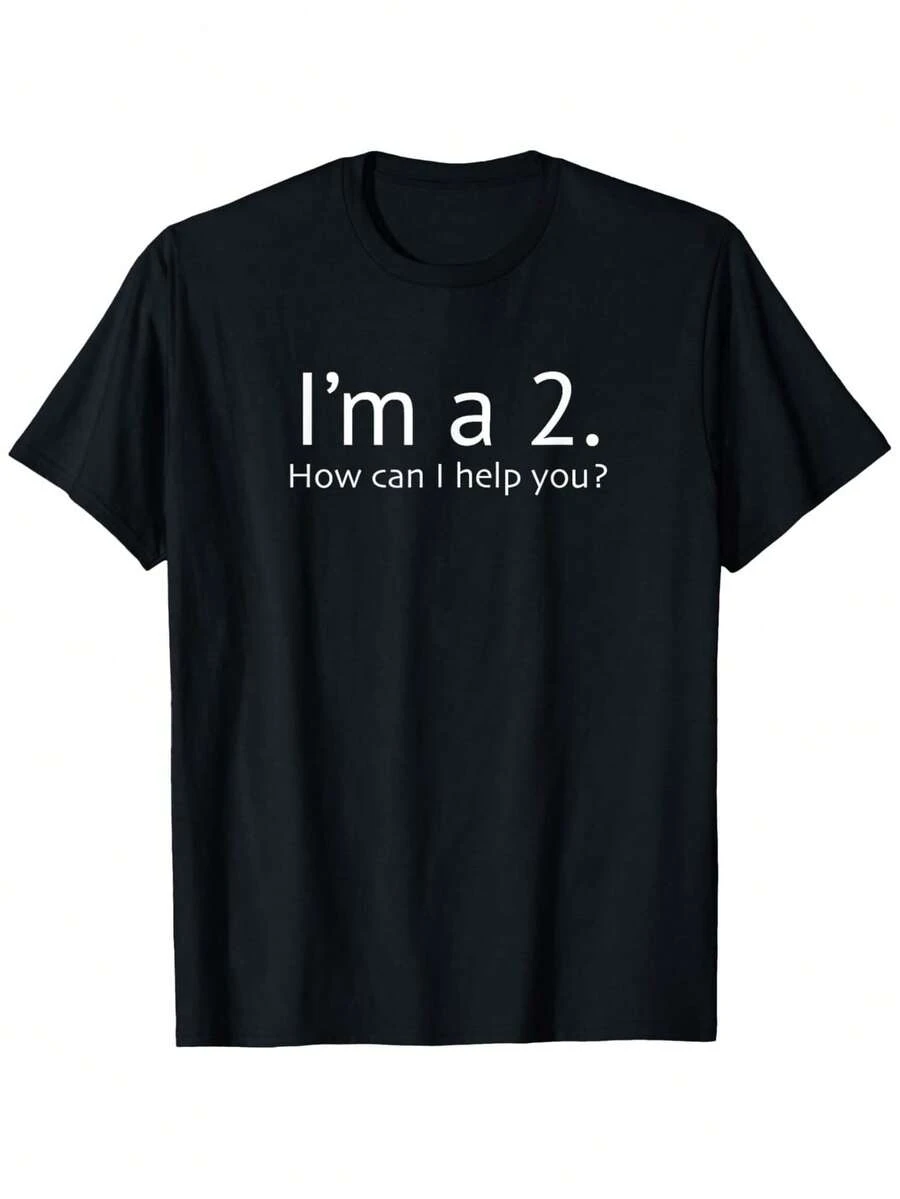 I'm A Type 2 On The Enneagram, How Can I Help You? Funny T-Shirt. - Black - View 1