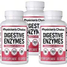 MONTUE 2 Pcs Physician's CHOICE Digestive Enzymes - Multi Enzymes, Organic Prebiotics & Probiotics For Digestive Health & Gut Health - Meal Time Discomfort Relief & Bloating - Dual Action Approach - 120 CT - 3 chai - Xem 1