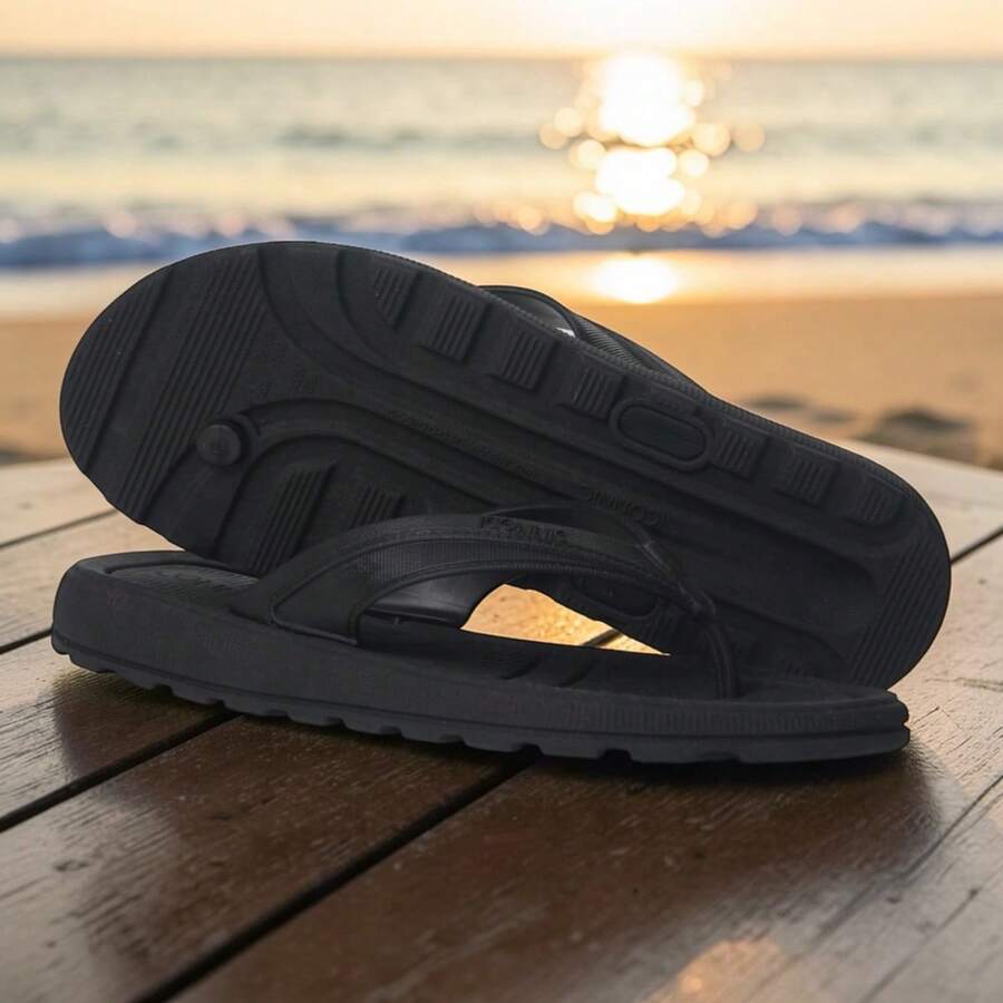 Women's Orthopedic Flip-Flops, Black, Anatomical, Non-Slip, Comfortable - 黑色融合 - 查看 1