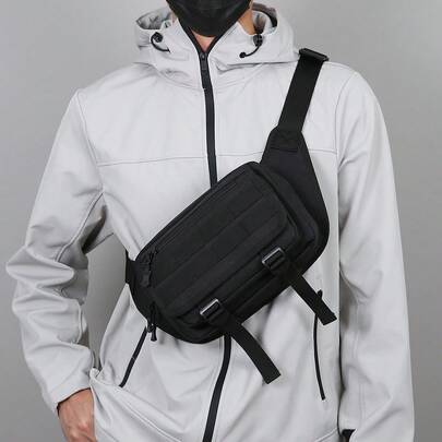 Túi đeo ngực nam, túi đeo hông chiến thuật ngoài trời, túi thể thao thường ngày, túi đeo chéo dung tích lớn, ba lô đạp xe đa năng