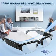 1080P高清智能眼镜，数码摄像机，护眼DV，便携式摄像眼镜，配备16GB存储卡，USB接口，商务活动录像，免提视频拍摄，高清运动相机，清晰镜头系统，坚固耐用，兼容USB-C - 查看 3