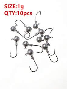 10 lưỡi câu mồi mềm đầu chì gia cường, lưỡi câu bạc dùng cho câu cá rô phi, cá tráp và cá chó. - Bạc - Xem 7