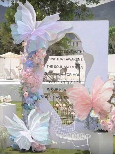 1/3 Packs Artificial Silk Butterflies, Suitable For Wedding Decoration, Large Chiffon Fake Butterflies Display, Outdoor Garden Decor, Birthday Party Decoration, Home Decor, Store Display, Large Floral Arrangement, Tablescapes And Valentine's Day Decoration Gifts.