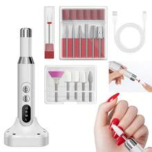 升级版无线电动美甲钻，配备12个钻头，便携式电动修甲美足工具，电动指甲抛光器，500mAh - 彩色 - 查看 2