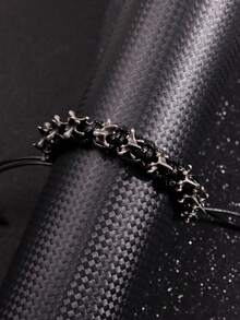 1件复古个性夸张奢华百搭嘻哈朋克独特精致时尚酷炫高端不对称脊骨链手链，男士日常佩戴，节日派对饰品 - 彩色 - 查看 6