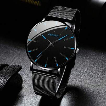 Reloj de Pulsera de Cuarzoógico para Hombre, de Lujo, Ultrafino, con Correa de Malla, para Negocios, Moda Masculina MPX2