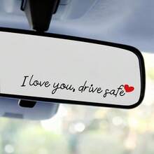 Black "I Love You" Heart-Shaped Vinyl Sticker, Designed For Driving. These Fun Vinyl Decals Fit Any Car. - A - View 3