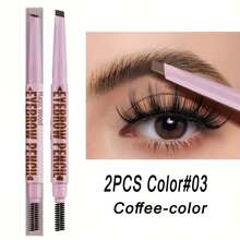 2pcs Dual-Ended Eyebrow Pencil, 2-In-1 Fine Tip & Brush Design, Long-Lasting Waterproof Natural Makeup, Automatic Eyebrow Pencil With Triangular Tip & Soft Brush, Easy To Apply - Eyebrow Pencil - View 11