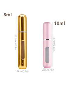 2 szt. jasnoróżowe 5 ml butelki perfum, butelka do przechowywania perfum, butelka ze spryskiwaczem do ponownego napełniania, butelka do przelewania perfum, mała butelka wielokrotnego użytku - Wielokolorowe - Zobacz 5