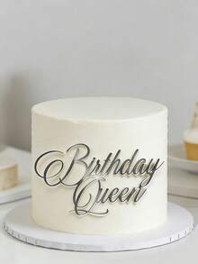 1个/3个/5个装蛋糕装饰插牌，母亲节蛋糕装饰，女士生日蛋糕装饰用品，亚克力生日蛋糕装饰用品，甜品桌装饰用品，烘焙装饰用品，派对装饰用品，厨房家具必备品，节日礼物 - 銀色 - 查看 1