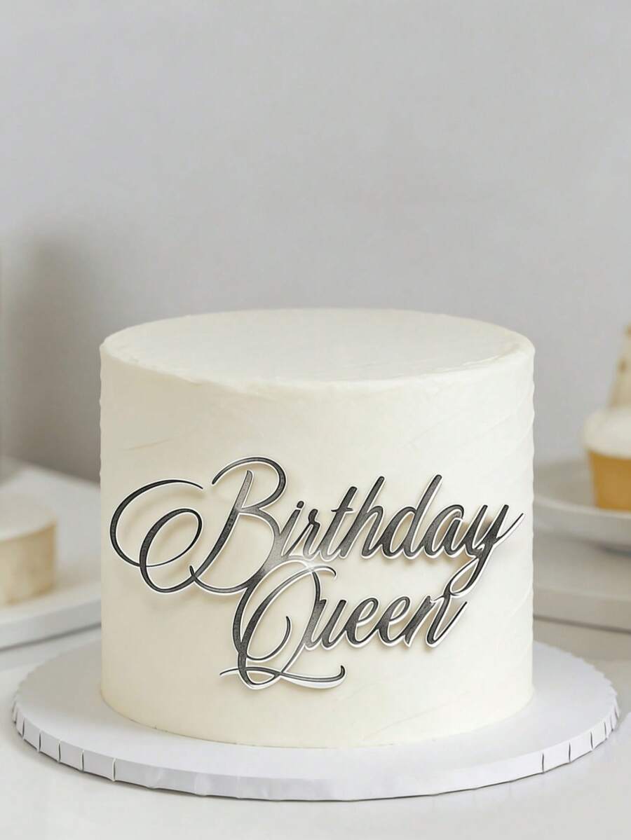 1个/3个/5个装蛋糕装饰插牌，母亲节蛋糕装饰，女士生日蛋糕装饰用品，亚克力生日蛋糕装饰用品，甜品桌装饰用品，烘焙装饰用品，派对装饰用品，厨房家具必备品，节日礼物 - 銀色 - 查看 1