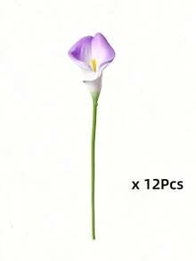 12/6/1支 40厘米白色人造马蹄莲花，PU材质仿真马蹄莲花束，适用于家居、婚礼、室内/室外装饰、花园、派对、波西米亚风、节日、母亲节、生日、约会礼物 - 紫色 - 查看 8