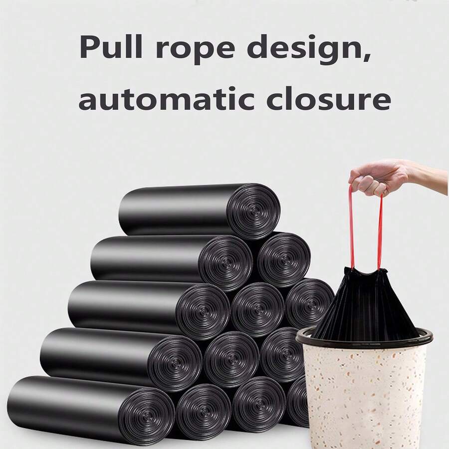 30/60 túi rác dày có dây rút, túi rác cầm tay gia dụng, giỏ đựng rác, thùng rác thích hợp cho phòng tắm, phòng ngủ, văn phòng, nhà bếp, túi nhựa tự động đóng kín và dễ vệ sinh. - Nhiều màu - Xem 1