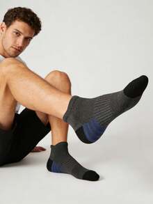 1/15 Pairs Men's Solid Color Short Socks - Minimalist Casual Comfortable Soft - Suitable For Daily Wear, Sports, Home - All Seasons - Multicolor - View 6