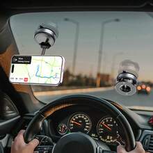 Magnetic Suction Vacuum Phone Holder Car Mount - Black - View 3