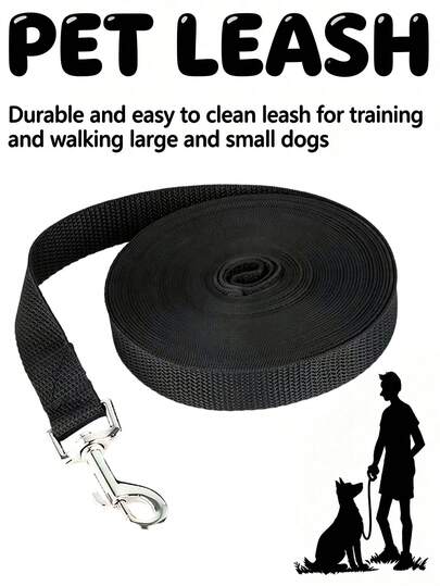 1 pieza, Correa para mascotas extra larga, cuerda de entrenamiento de perro de poliéster, 5,9-50 pies, utilizada para obediencia, juego, campamento y ejercicio en el patio trasero - Adecuada para todas las razas de perros - Permitiendo que los perros tengan un rango talla grande amplio de actividades, Correa para mascotas extra larga para entrenamiento y seguimiento de mascotas, Suministros para mascotas