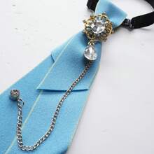 1 chiếc nơ đeo cổ bằng vải dệt kiểu dáng giản dị, phù hợp cho mọi mùa. - màu xanh da trời - Xem 2