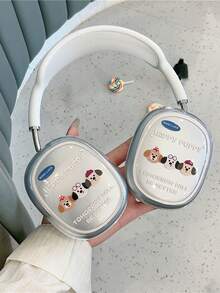 1个可爱小狗图案保护套，兼容苹果Max耳机，透明盖 - 彩色 - 查看 4