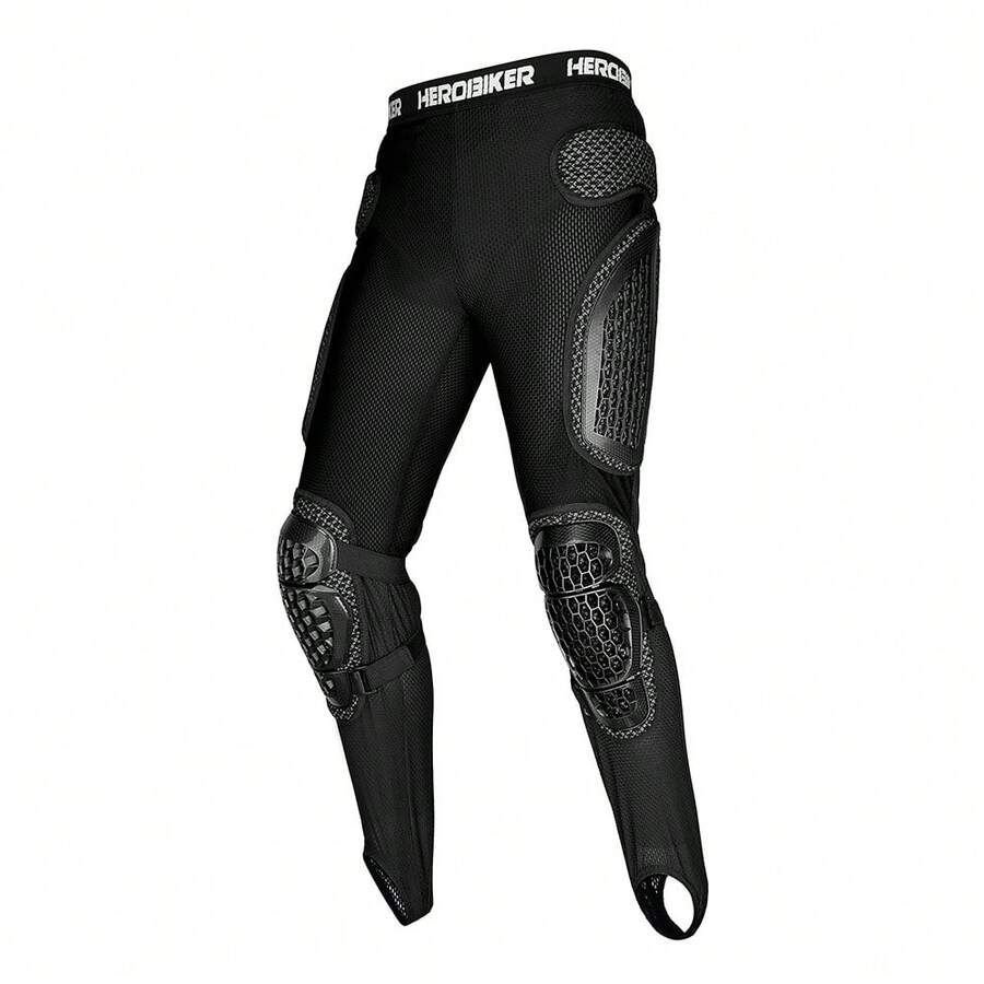 1pc Black Motorcycle Pants For Summer, With Armor, Suitable For Riding, Off-Road Motorcycles And Other Sports, Motorcycle Protective Gear, Including Knee Pads, Riding Protection, Riding Accessories, Gifts For Men And Women - Black - View 1
