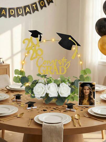 36pcs-Class Of 2026 Graduation Centerpiece Class Of 2026 Table Photo Display Stand Decoration Centerpiece Ideal For Graduation DIY Craft Parties, Graduation Decorations 2026, Graduation Table Centerpieces, Glitter Centerpieces, Class Of 2026 Graduation Party Decorations.