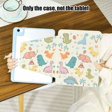 1件PU皮革保护套，带支架、笔槽，恐龙图案（绿色、蓝色、黄色、橙色）、草莓图案、掌上电脑图案、火山图案，720度旋转支架，自动休眠/唤醒功能，兼容荣耀、Matepad、苹果等型号 - 彩色 - 查看 5