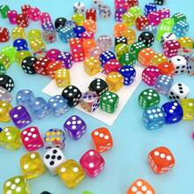 10/50/100pcs, 10mm Standard Size, Semi-Transparent & Durable, Acrylic Plastic Material, Colorful Dice Set, Game Style, Rainbow Mixed Colors, Cubic Shape, Rounded Corners, 6-Sided Game Dice, Tabletop Games & Party Supplies (Random Colors) - Multicolor - View 4