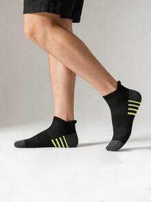 1/15 Pairs Men's Solid Color Short Socks - Minimalist Casual Comfortable Soft - Suitable For Daily Wear, Sports, Home - All Seasons - Multicolor - View 3