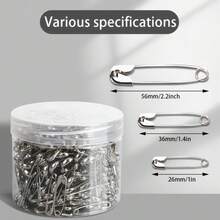 Stainless Steel Safety Pins, Large/Medium/Small Sizes, Vintage Style Clothing Fasteners - Pin - Large - View 7