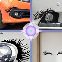 Car Headlight Eyebrow Stickers, Sexy Eyelash Car Decals, Personalized Headlight Eyebrow Stickers - A - View 11