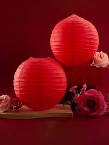 4pcs Red Foldable Paper Lanterns, Multipurpose Hanging Decor, Suitable For Chinese New Year, Birthday, Wedding And Other Occasions - Red - View 11