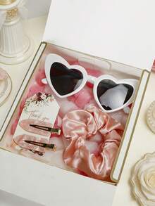 Cute Retro Heart-Shaped Glasses (1-8 Pairs), Fashionable Cat Eye Heart Glasses, Suitable For Bridal Shower, Bachelorette Party, Wedding, Bridesmaid Gifts, Fashion Accessories, Valentine's Day, Valentine's Day Wedding, Birthday And Other Occasions - White - View 9