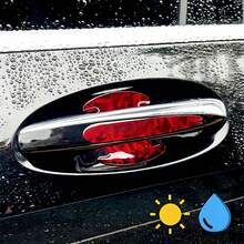 8pcs New Carbon Fiber Forged Texture Car Door Handle Bowl Protector Stickers, Anti-Collision Protective Strips, Scratch-Resistant And Wear-Resistant - Multicolor - View 7