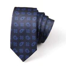 1pc Floral & Geometric Print Casual Polyester Necktie, Handmade Narrow 6cm/3.26in, Spring/Autumn - Multicolor - View 9