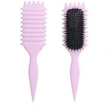 1pc Hair Brush, Boar Bristle Curling Brush For Styling, Newest 2025 Design Hair Brush To Define And Shape Curls, Ideal For Women To Style Curly Hair - 粉色 - 查看 5