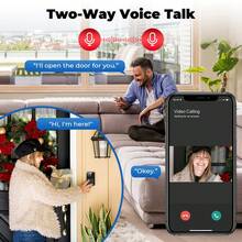 Chuông cửa video thông minh, camera an ninh HD 1080P, tầm nhìn ban đêm, cảm biến chuyển động, âm thanh hai chiều, kết nối Wi-Fi, lắp đặt có hoặc không cần khoan, cảnh báo qua ứng dụng, pin sạc/cấp nguồn USB, điều khiển an ninh nhà qua ứng dụng. - Chuông cửa có camera - Xem 4
