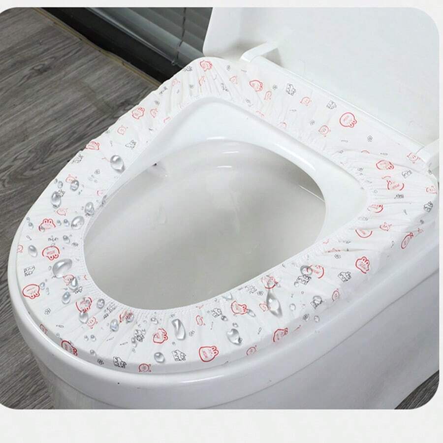1件/5件裝一次性水溶性便攜馬桶座墊套，方便旅行與商務使用，飛機旅行、露營必備浴室用品配件 - 彩色 - 查看 1