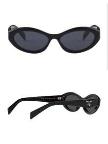 Gafas de sol de mujer con marco negro, protección UV, estilo de playa de verano - Negro - Ver 6