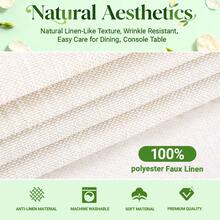 1条美国独立日星形图案桌旗，100%涤纶，亚麻质感，可机洗，不易褪色，不易起皱，柔软舒适，适用于餐厅、茶室、客厅，长方形尺寸：33x91厘米/33x183厘米/33x275厘米 - 杏色 - 查看 4