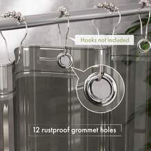 AmazerBath Shower Curtain Liner, 72x72 Grey Shower Liner, Cute Plastic Shower Curtain Liners, Lightweight PEVA Waterproof Gray Shower Curtains For Bathroom With Magnets And 12 Grommet Holes - 午夜 - 查看 5