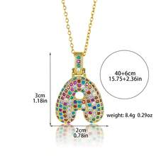 1 Pc Custom Stainless Steel Exclusive Zirconia Letter Necklace Copper Chain Necklace - Multicolor - View 10