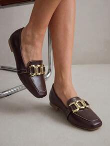 Women's Julia Square Toe Flats With Buckle | Madri Cacau – Casual, Neutral, Urban, Comfortable - Lạc đà - Xem 6