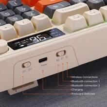 M96 无线蓝牙双模机械键盘，带 PBT 键帽、显示屏和旋钮，游戏键盘 - 查看 6