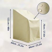 Funda protectora para silla de jardín en beige, resistente y duradera, resistente a los rayos UV, impermeable, a prueba de nieve y polvo, adecuada para muebles de patio/sillas/sofá individual - Beis - Ver 9
