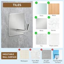 1/3pcs Self-Adhesive Wall Hooks - Strong White Bathroom Towel Hooks - Kitchen Towel Racks - Stick-On, High Load-Bearing Capacity And Waterproof, Suitable For Bathroom Towel Racks And Tea Towel Racks - Multicolor - View 4