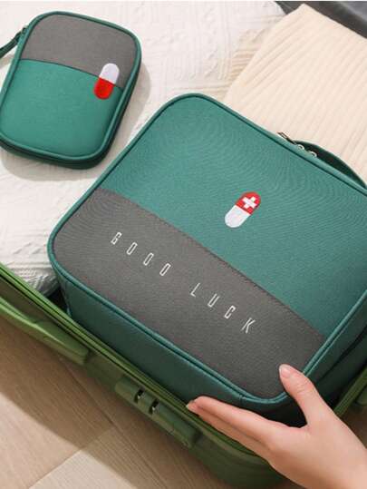 حقيبة تخزين الأدوية المتنقلة، منظم الأدوية بسحاب، حقيبة تخزين الأدوية المثالية للمنزل والسفر