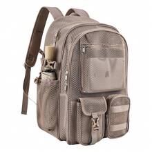 Mesh Backpack 36L Large Heavy Duty Casual Daypack For School And Outdoor Activities With Inner Laptop Compartment, Durable Polyester Material - 卡其色34L - 查看 1