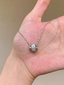 1pc Stainless Steel Trending Kaleidoscope Pendant Necklace, Minimalist Elegant Luxury Choker Necklace For Women - Kaleidoscope Necklace - View 5