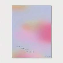 1 buc. Tablou pe pânză modern cu gradient roz și citat inspirațional, poster pentru decorul dormitorului, livingului și biroului, artă cu aură pastel soft, decor de perete, design floral abstract, poster decorativ pentru living și casă, fără ramă - A - Vizualizare 6